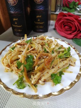 肉丝拌海鲜菇的做法步骤：8