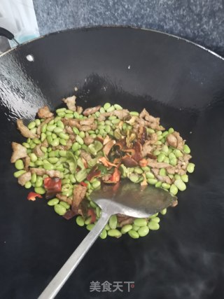 肉丝豆干毛豆的做法步骤：4