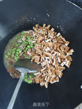 肉丝豆干毛豆的做法步骤：6