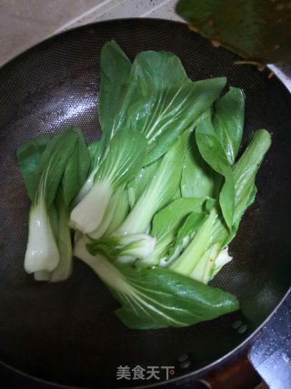 蚝油油菜炒豆腐的做法步骤：5