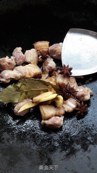 五花肉烧干豆角的做法步骤：8