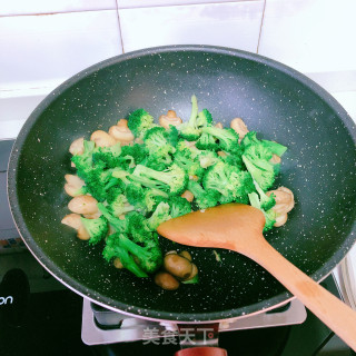 蚝油椰菜蘑菇的做法步骤：4