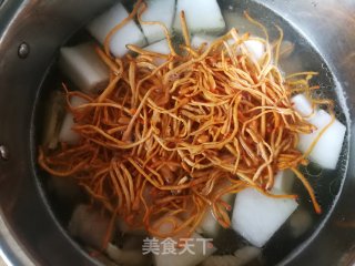 山药冬瓜虫草花鸡腿汤的做法步骤：12