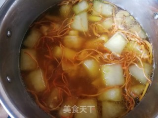 山药冬瓜虫草花鸡腿汤的做法步骤：14
