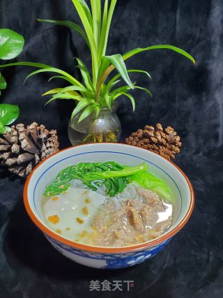卧蛋牛肉汤米粉的做法步骤：12