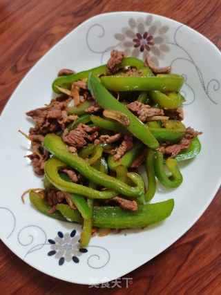 圆椒炒牛肉的做法步骤：5