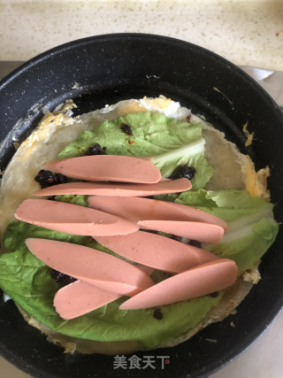 火腿煎蛋手抓饼的做法步骤：4