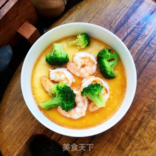 西兰花虾仁蒸蛋的做法步骤：8