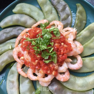 剁椒版眉豆拌甜虾的做法步骤：13
