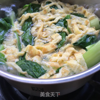 鸡蛋皮青菜汤的做法步骤：9