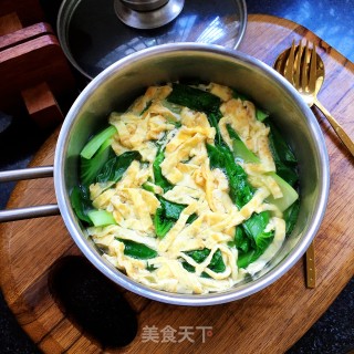 鸡蛋皮青菜汤的做法步骤：12