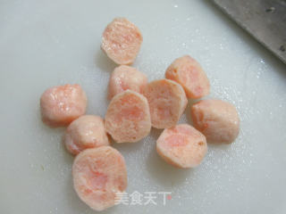虾球鸡毛菜蝴蝶面的做法步骤：2