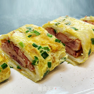 火腿猪肉鸡蛋卷饼的做法步骤：9