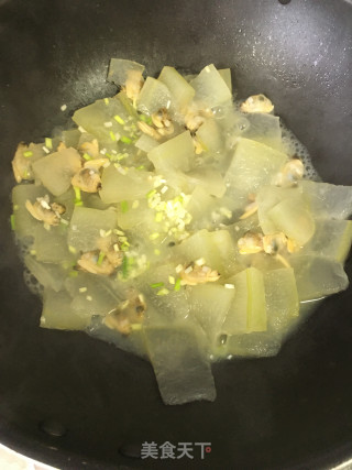 花蛤肉烧冬瓜的做法步骤：6