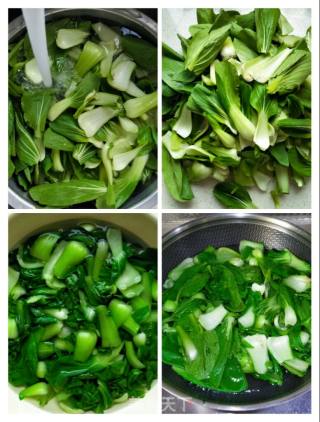 醋溜蘑菇油菜的做法步骤：2