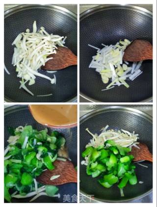醋溜蘑菇油菜的做法步骤：5