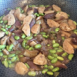 肉丸青豆烧茄子的做法步骤：10