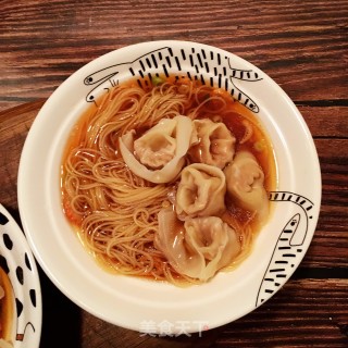 鲜虾馄饨竹升面的做法步骤：8