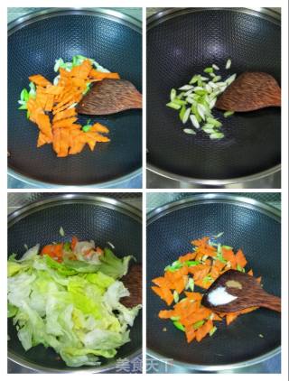 西生菜炒胡萝卜的做法步骤：4