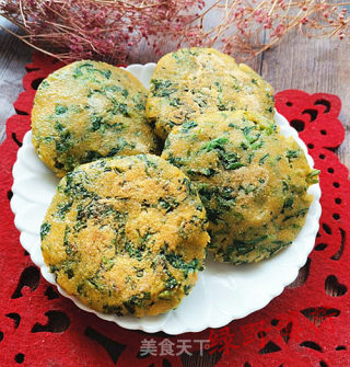 芹菜叶玉米饼的做法步骤：6