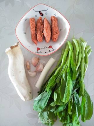 牛肉庚炒菜心的做法步骤：1