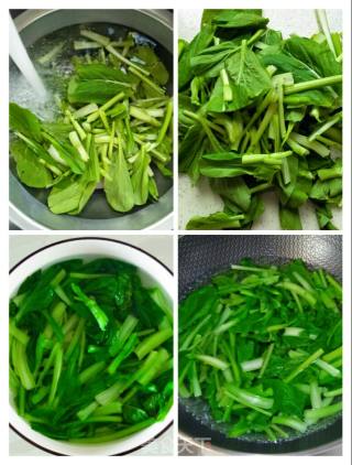 牛肉庚炒菜心的做法步骤：2