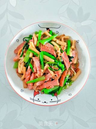 牛肉庚炒菜心的做法步骤：6