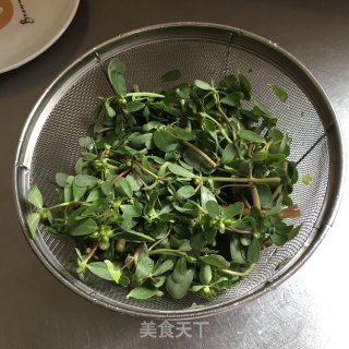 炝拌马齿苋的做法步骤：1