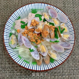 肉饼花甲汤面的做法步骤：12