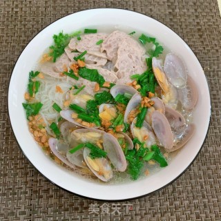 肉饼花甲汤米粉的做法步骤：14