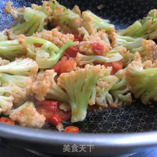 红椒番茄炒菜花的做法步骤：10