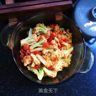 红椒番茄炒菜花的做法步骤：12
