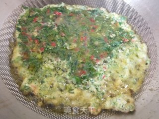 芹菜叶肉末煎蛋的做法步骤：6