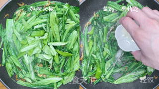 油麦菜炒尖椒丨家庭快手菜，好吃又健康！！的做法步骤：6
