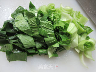 青菜花色年糕的做法步骤：3