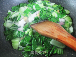 青菜花色年糕的做法步骤：6