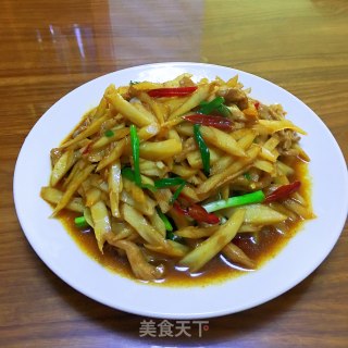 肉丝炒藕条的做法步骤：11