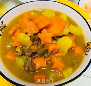咖喱牛肉炒土豆萝卜的做法步骤：9