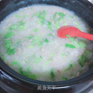 青菜瘦肉粥的做法步骤：11
