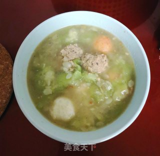 丝瓜肉丸汤的做法步骤：6