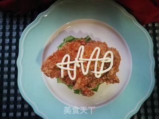 鸡排芝士中式汉堡的做法步骤：9