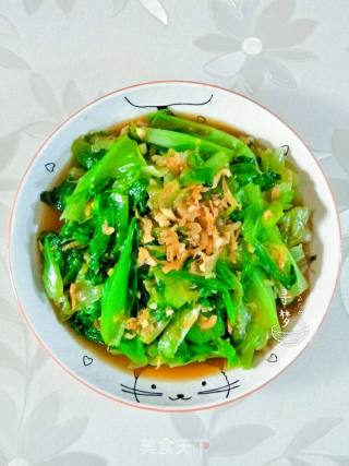 蚝油虾皮生菜的做法步骤：5