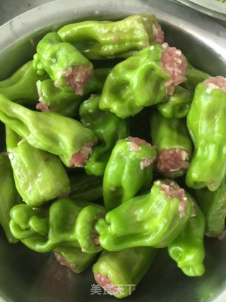 青椒肉的做法步骤：2
