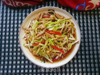 韭黄炒肉丝的做法步骤：9