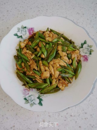 豆角炒鸡丝的做法步骤：4