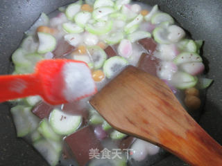 鸭血夜开花花色年糕的做法步骤：4
