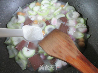 鸭血夜开花花色年糕的做法步骤：5