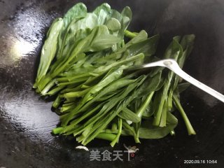 清炒油菜的做法步骤：4