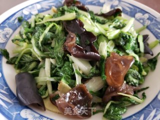 小青菜炒黑木耳的做法步骤：6