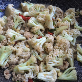 肉末酱炒菜花的做法步骤：9